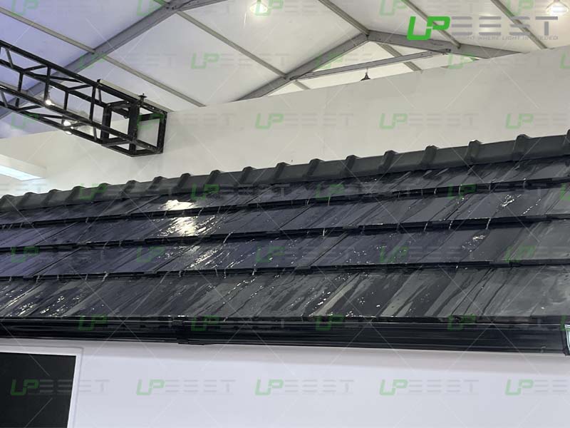 Upbest intergated solar roof waterproof testing approved in SNEC exhibition